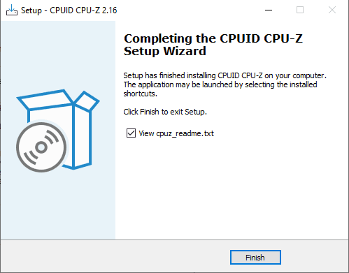 Hoành thành cài đặt CPUz trên PC của mình