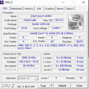 Phần mềm xem thông tin phần cứng máy tính CPUz