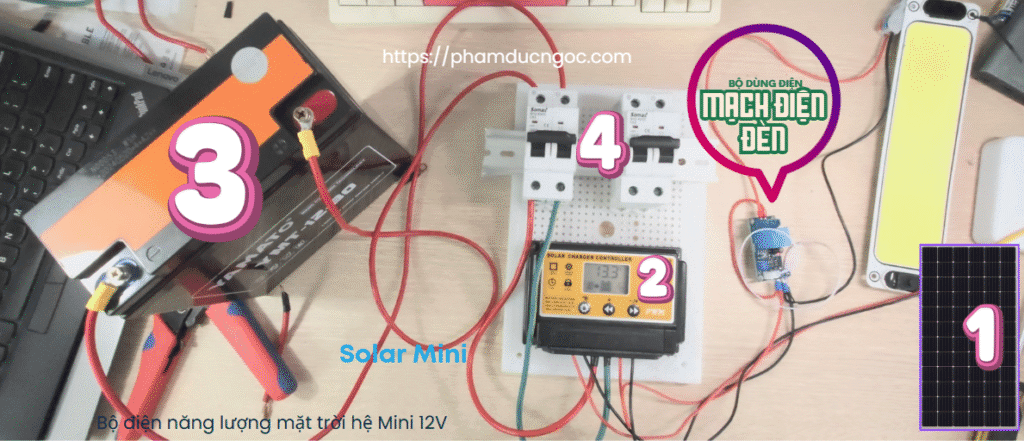 Chuẩn bị dụng cụ và thành phần làm hệ lưu trữ 12v cho gia đình