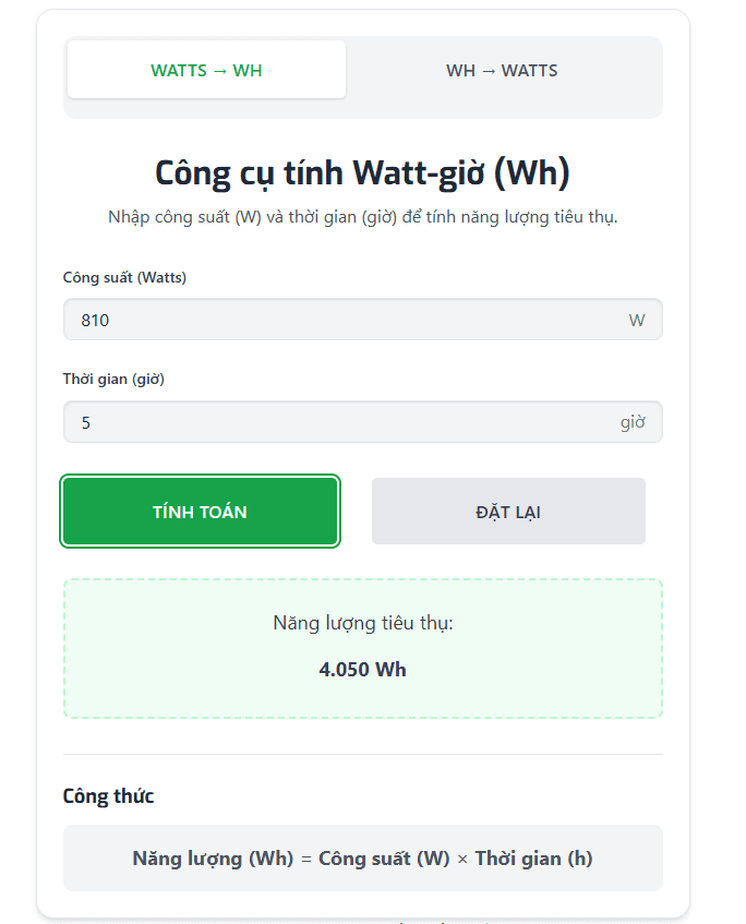 5h thì thiết bị điều hòa Daikin theo nhãn năng lượng trên sẽ tiêu thụ bao nhiêu Wh,