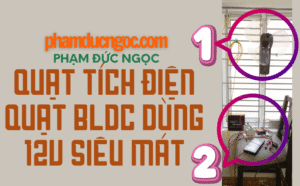 Quạt Tích Điện sử dụng động cơ BLDC hoạt động điện áp 12v- 18v chạy siêu mát