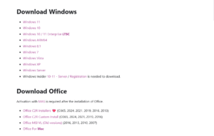 Link tải Windows và Office các phiên bản