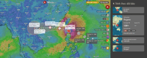 Bão Ragasa Windy hiển thị trực quan