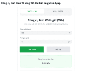 Bảng tính bóng đèn 500W tốn bao nhiêu số điện