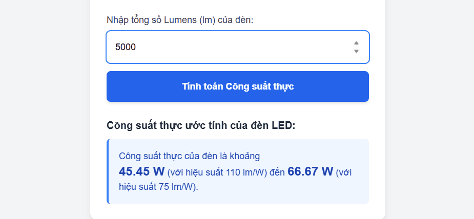 Công suất điện Lumen của  đèn 500W