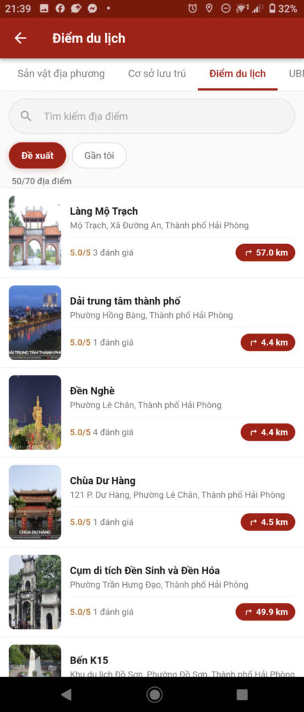 Điểm du lịch tại Hải Phòng thông qua App Smart
