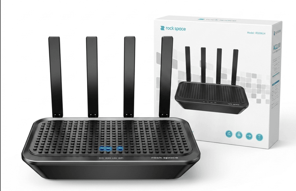 Bộ mở rộng sóng wifi WiFi Rock Space AC2100 RSD0614 có 4 ăng ten, độ nhạy lên đến 6dPi