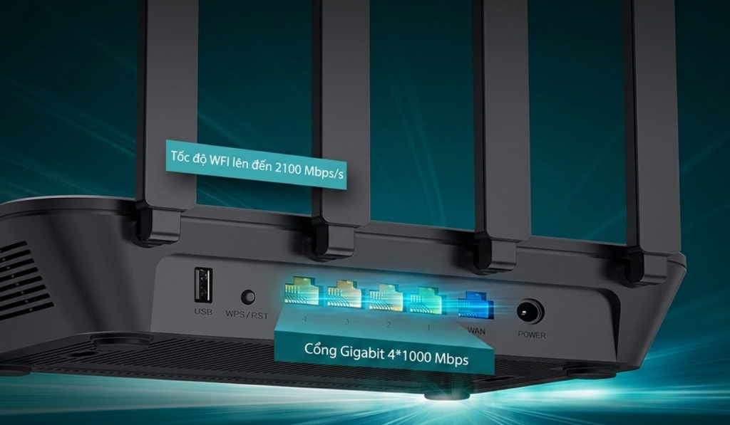 Có 4 cổng LAN + Có cả hỗ trợ USB nữa nhé, mấy bạn nào thích MOD, cấu hình sẽ rất cần cổng USB