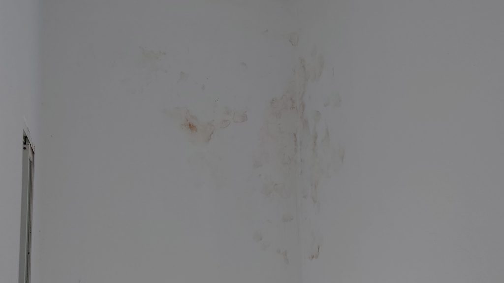 Vị trí để lâu ( khoảng 4 tháng rồi ) sau khi ngấm sẽ tạo ra vùng loang thấm rất lớn